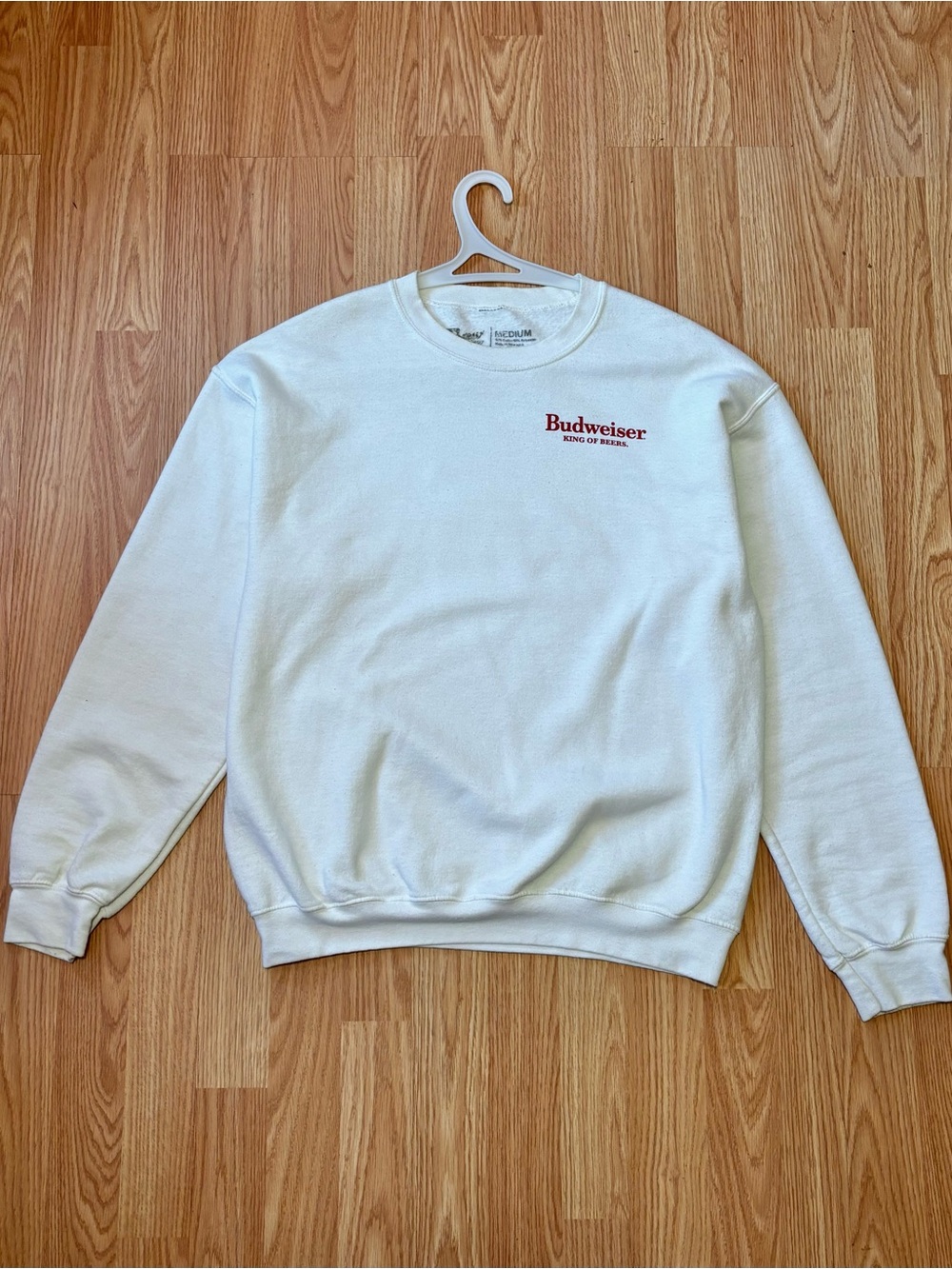 Budweiser Vintage Cream Crewneck with Red Logo